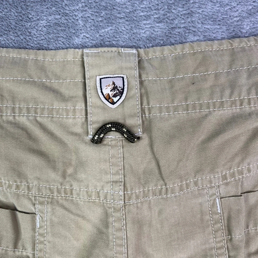 Kuhl Vintage Patina Dye Cargo Shorts Mens 2XL Khaki Tan Herringbone Utility